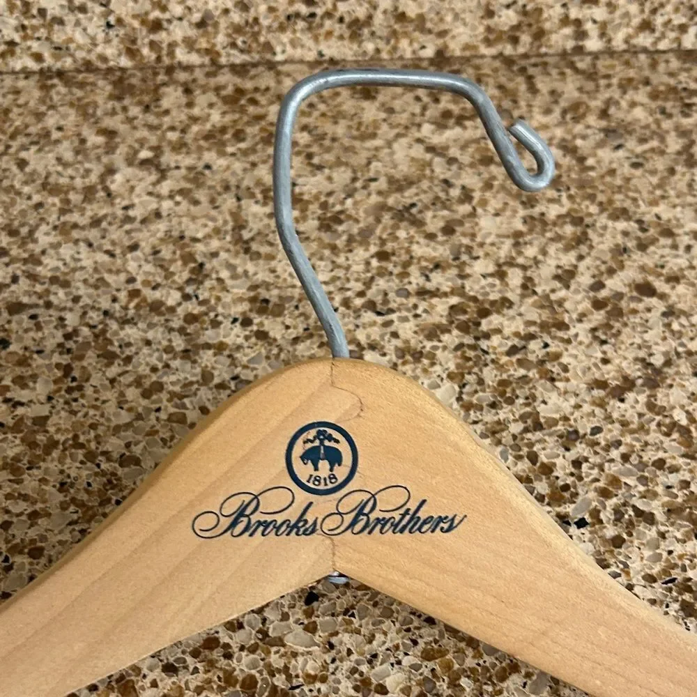 Brooks Brothers Light Tan Tongue and Groove Wooden Hangers